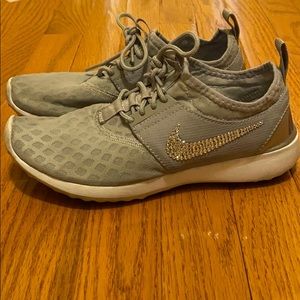 Nike Juvenate gray shoes with Swarovski crystals